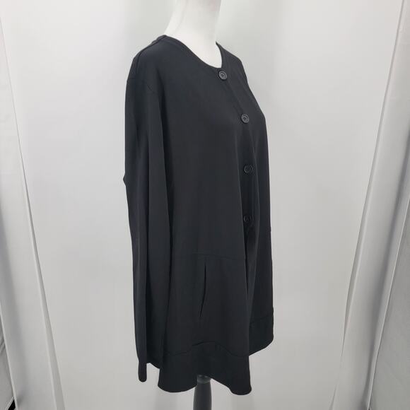 Spirit House Tunic Top Womens XL Black Button Up Relaxed Fit Lagenlook - Picture 5 of 10